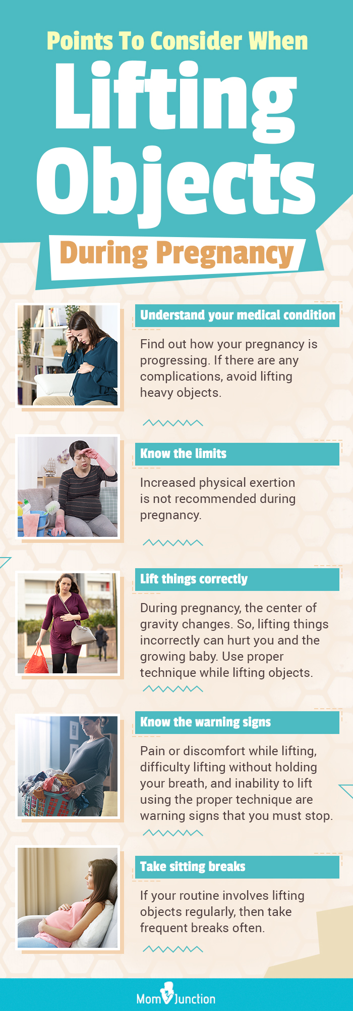 points to consider when lifting objects during pregnancy (infographic)