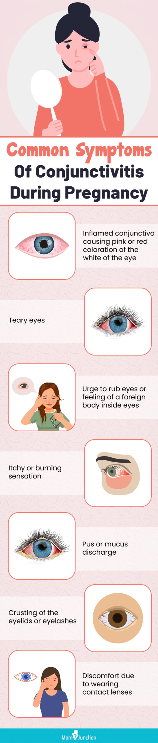 common symptoms of conjunctivitis during pregnancy (infographic)