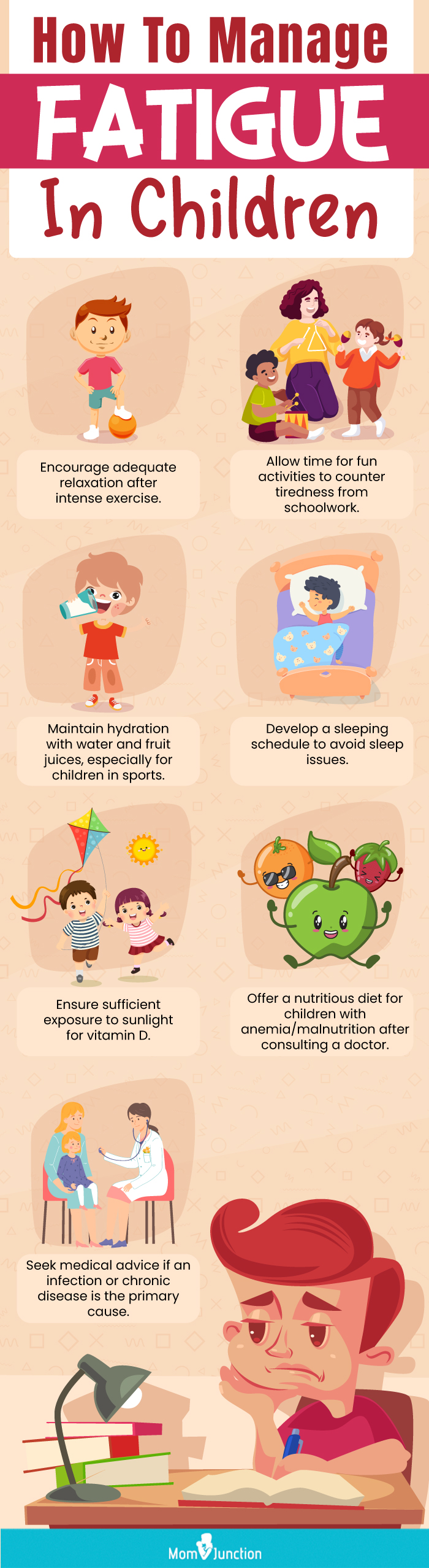 how to manage fatigue in children (infographic)