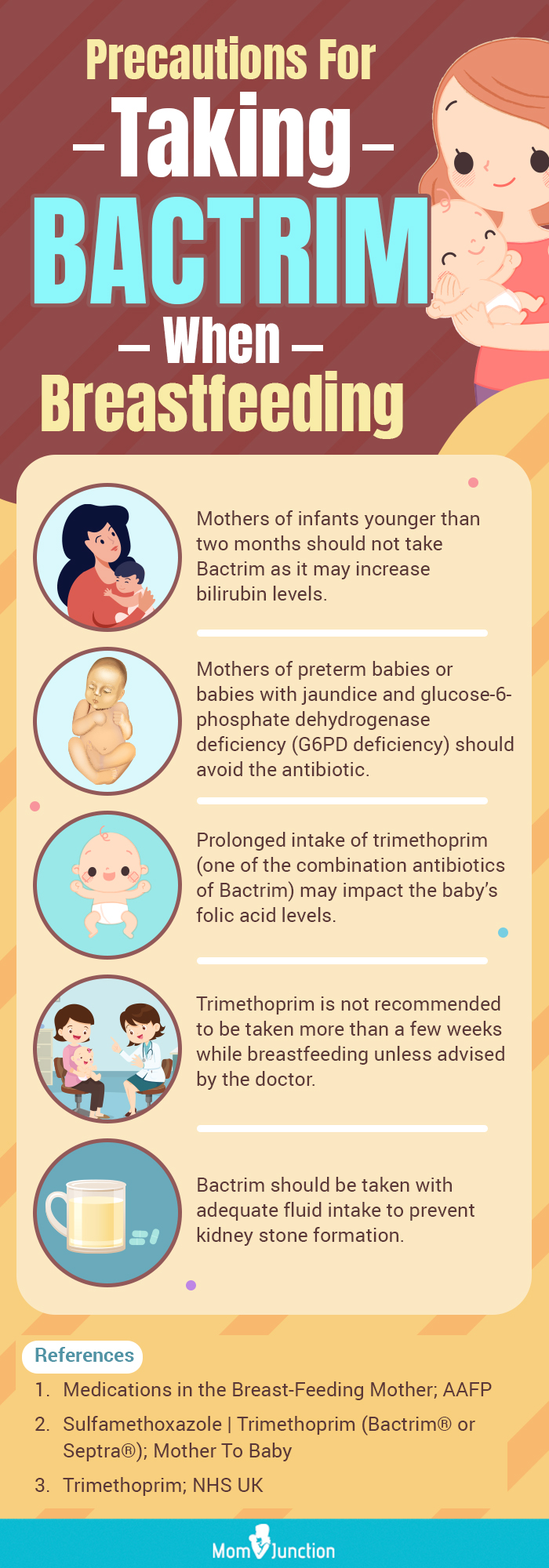 precautions for taking bactrim when breastfeeding (infographic)