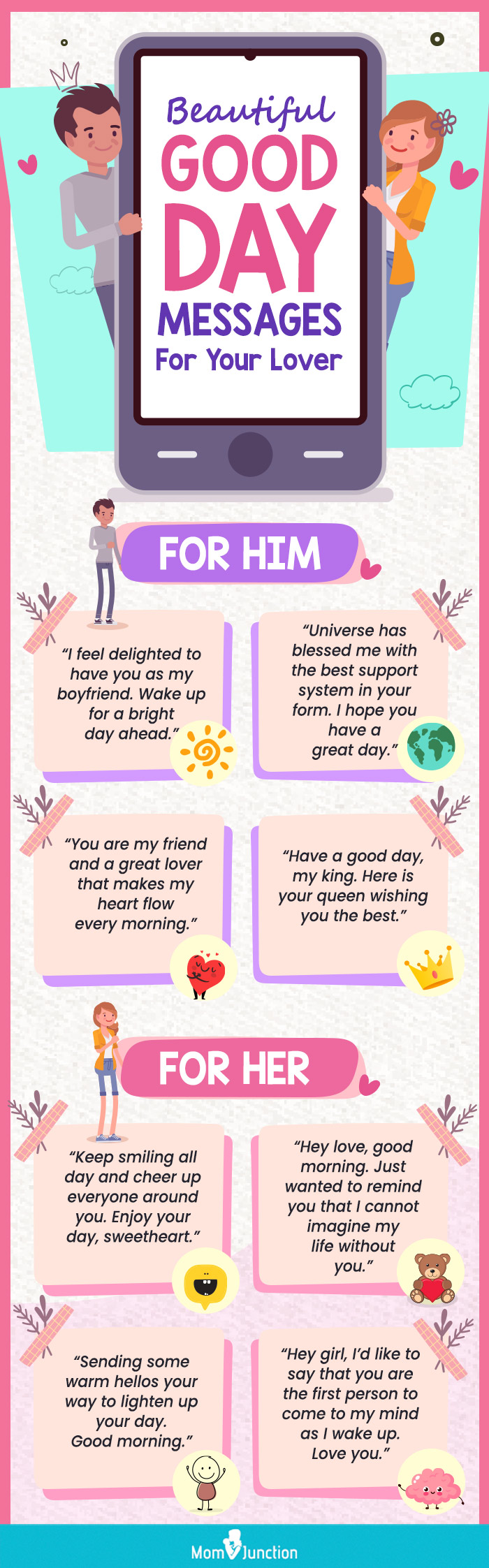 beautiful good day messages for your lover (infographic)
