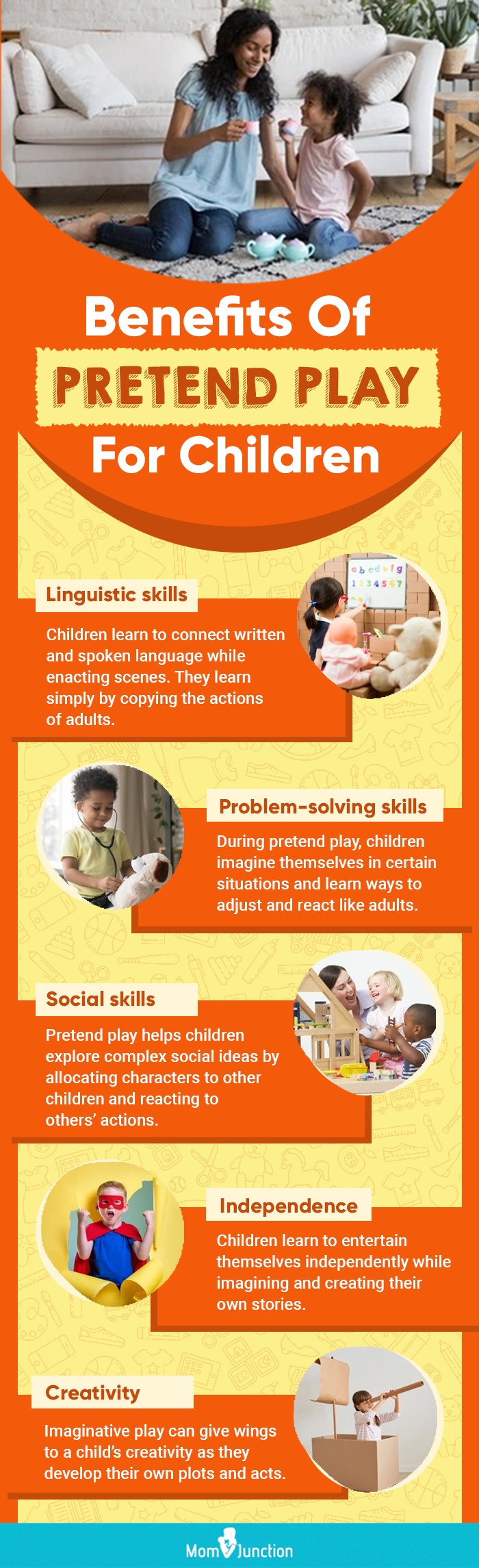 benefits of pretend play for children (infographic)