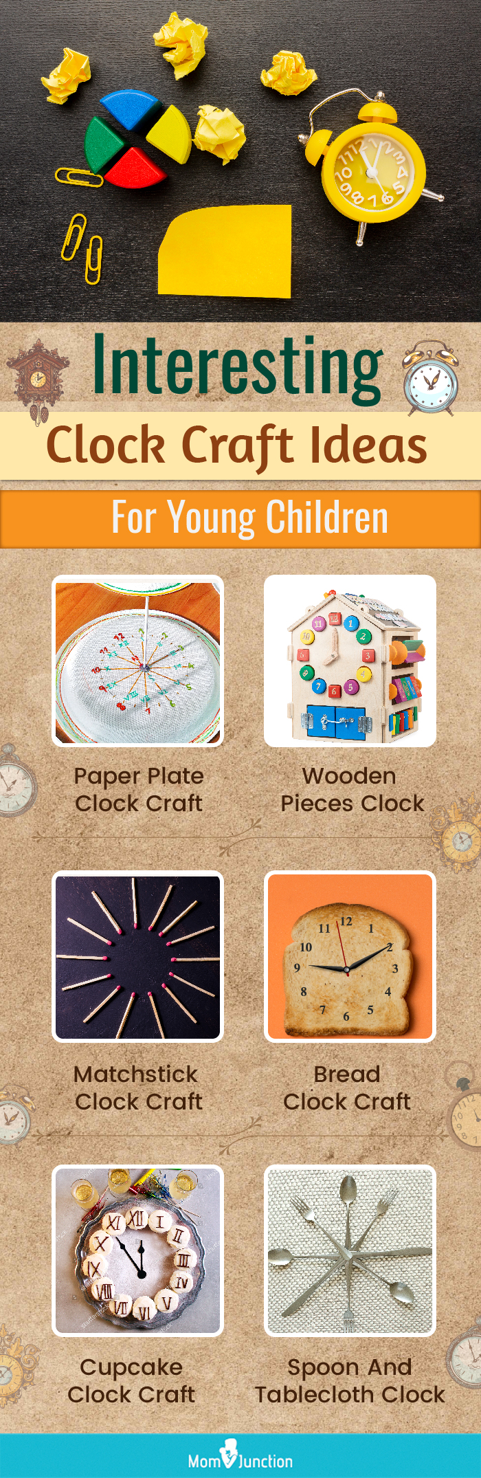 interesting clock craft ideas for young children (infographic)