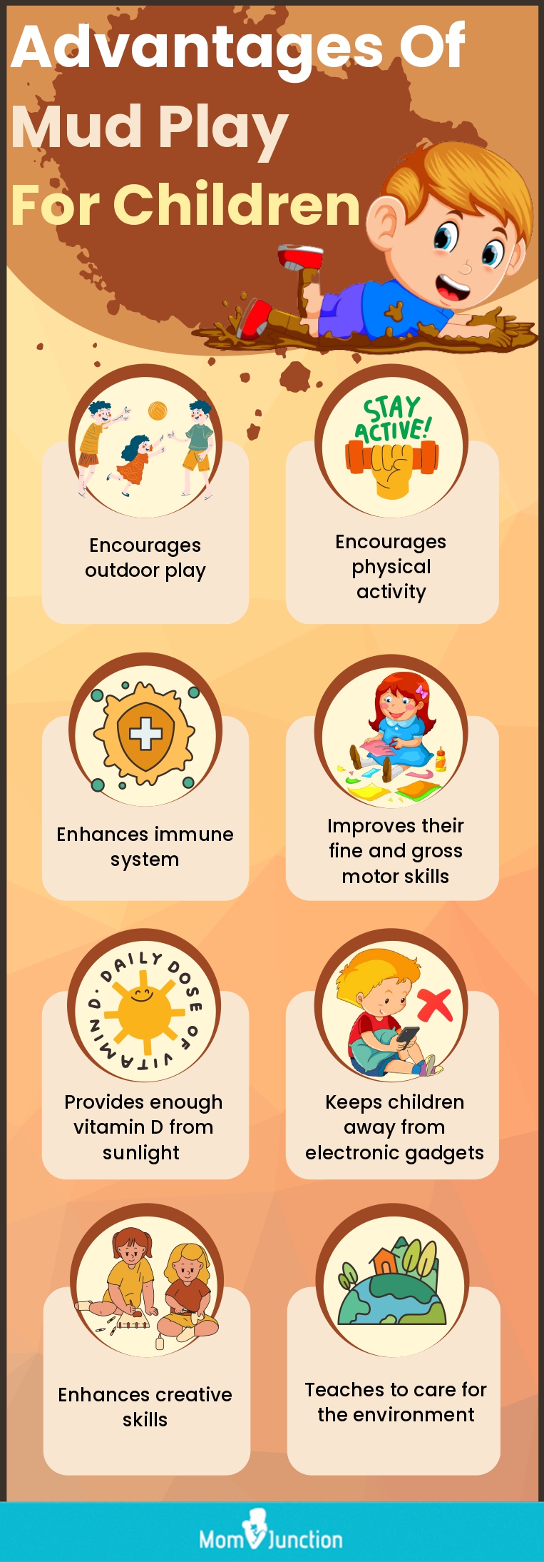 advantages of mud play for children (infographic)