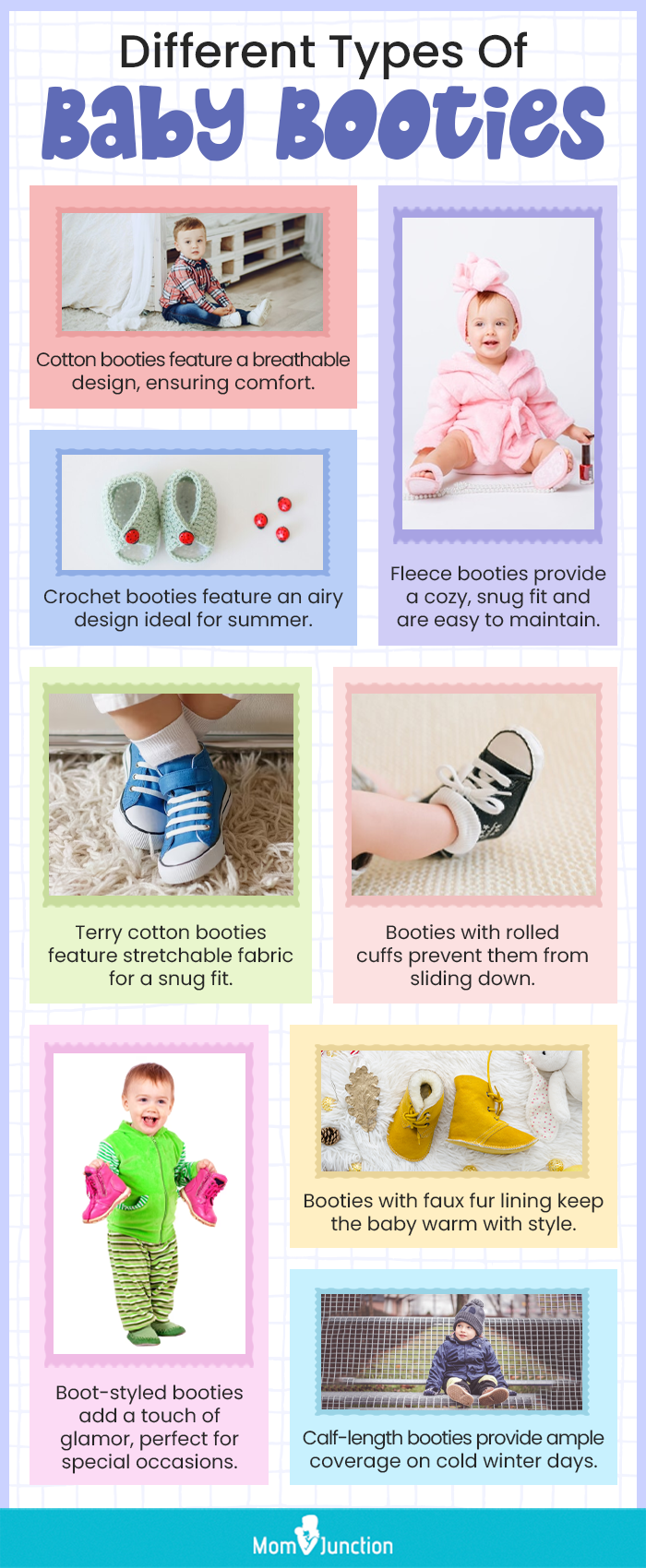 Different Types Of Baby Booties (infographic)