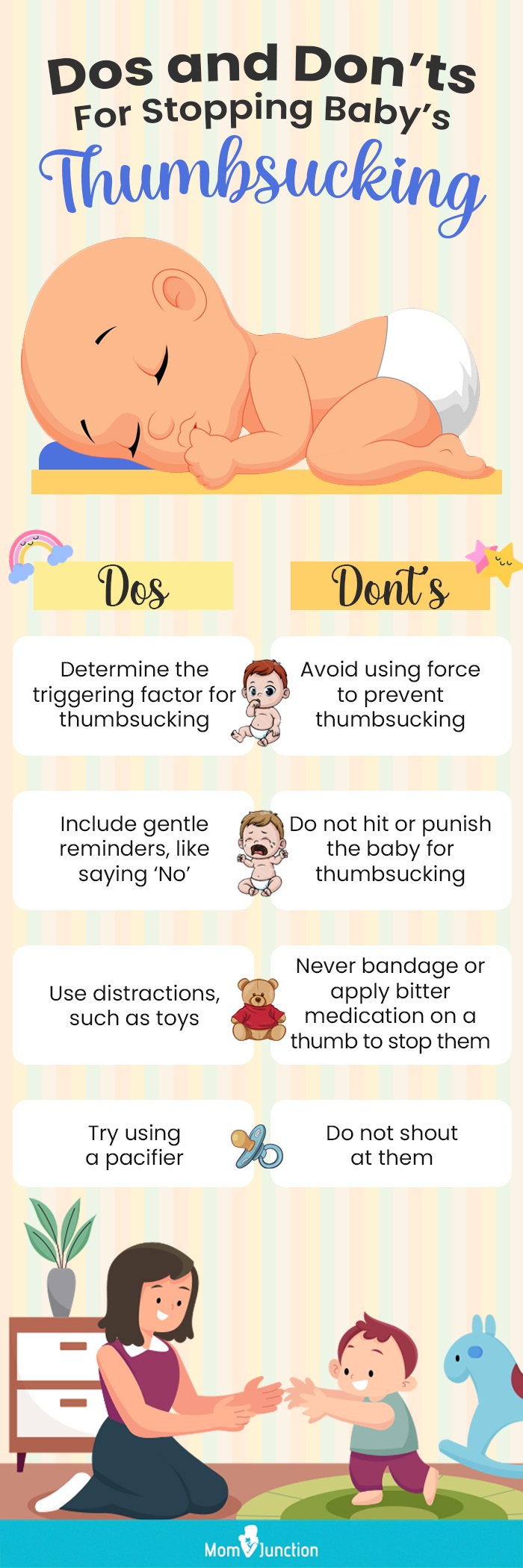 dos and donts for stopping babys thumbsucking (infographic)
