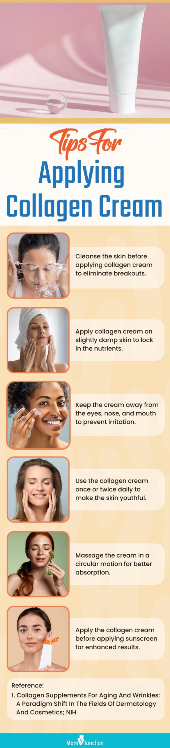 Tips For Applying Collagen Cream (infographic)