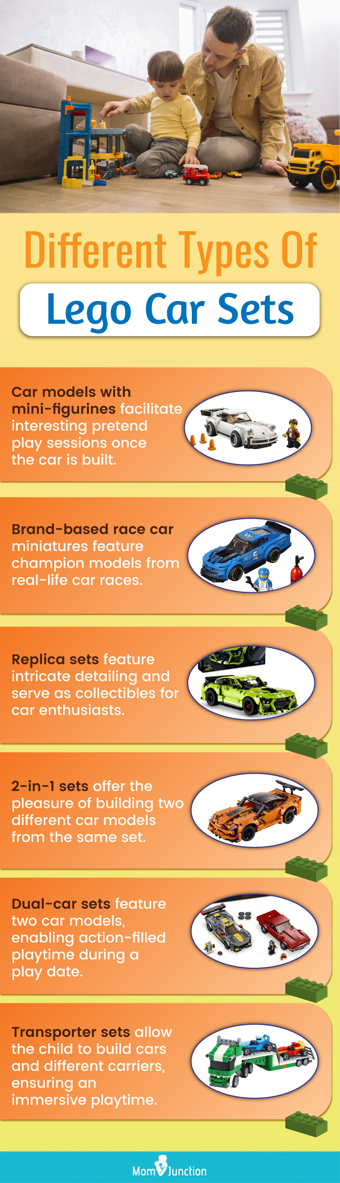 Different Types Of Lego Car Sets (infographic)