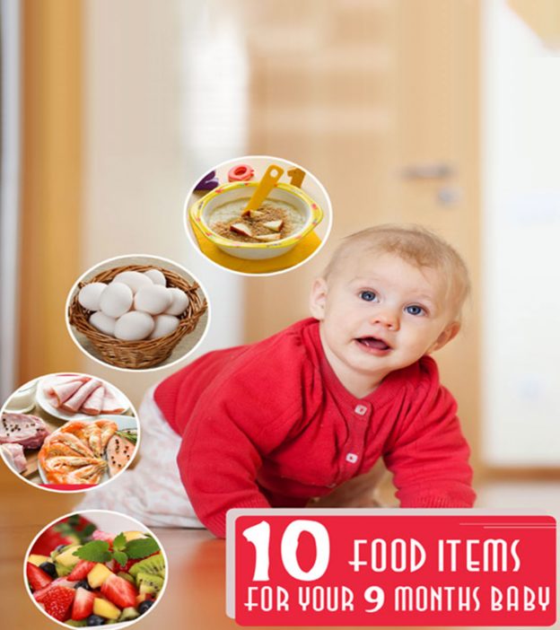 9个月的婴儿食品:与美味食谱喂养时间表