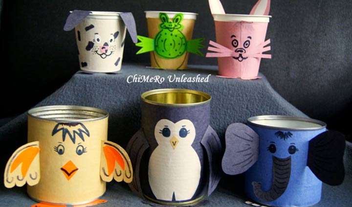 锡罐动物，锡罐为孩子们制作创意
