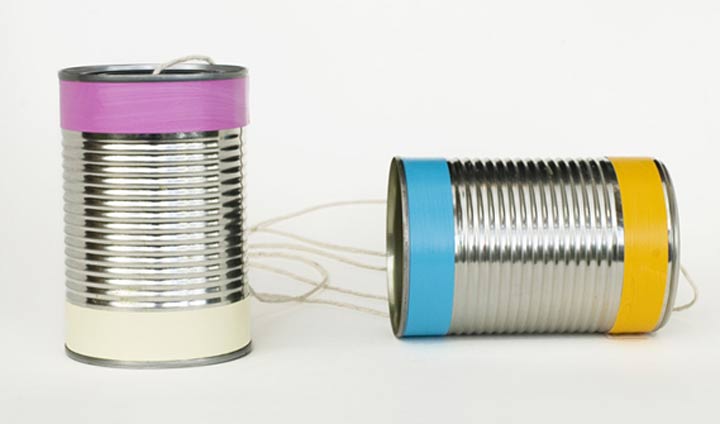 锡罐电话，锡罐为孩子们制作创意