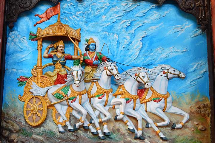 In the battle of Kurukshetra, Lord Krishna is the charioteer of Arjuna