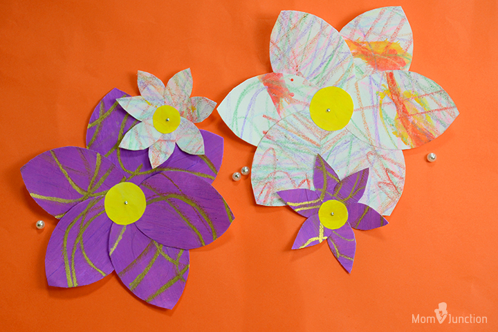 如何为孩子制作水彩花图像纸花工艺品