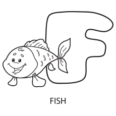 Coloring Page of Alphabet F for Fish