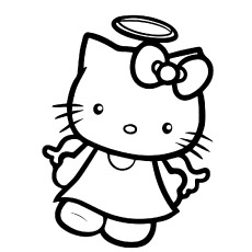 Hello Kitty天使可打印儿童涂色单