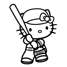 凯蒂猫打棒球游戏免费打印到彩色