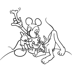 米老鼠与冥王星着色页