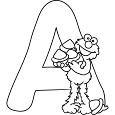 Alphabet A for Acorn Coloring Worksheet