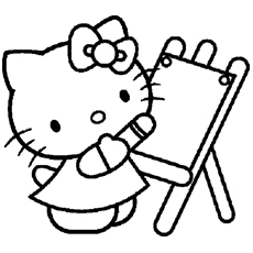 凯蒂猫成为艺术家涂色页