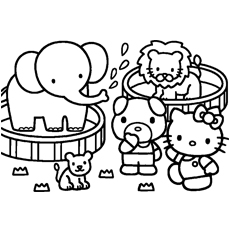 Hello Kitty帮助购物打印着色页