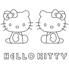Kitty White和Mimmy着色页