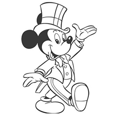 米奇老鼠作为魔术师涂色页