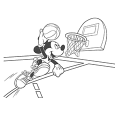 米老鼠打篮球着色页