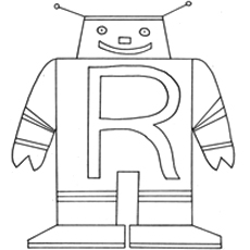 R For Robot Coloring Pages