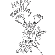 生日祝福玫瑰彩绘页
