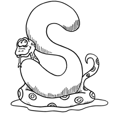 Alphabet S for Snake Coloring Pages