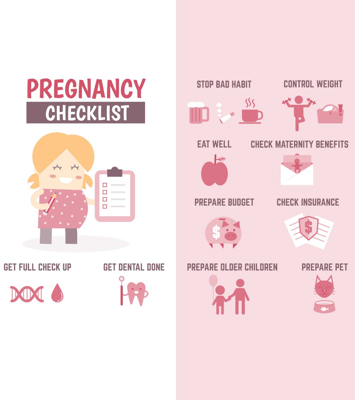 怀孕时必须遵循的注意事项清单