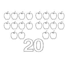 20微笑的苹果着色页