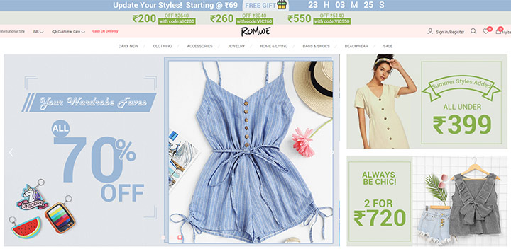 印度最好的儿童服装网站，Romwe