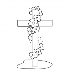 十字架复活节涂色页