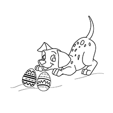 斑点狗和复活节彩蛋彩绘页