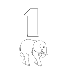 1号着色页的大象
