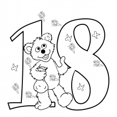 18号和熊宝宝的涂色页
