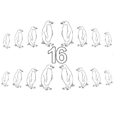 十六只企鹅涂色页