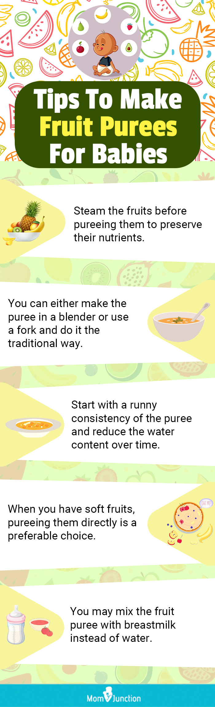 tips to make fruit purees for babies (infographic)