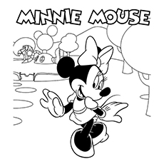 米妮老鼠的涂色页