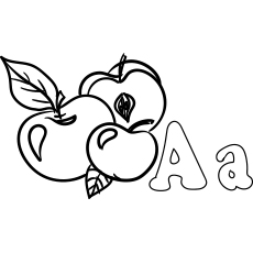 Letter A For Apple Coloring Page