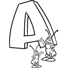 A Stands for Ant Coloring Page