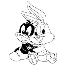 The Bugs Bunny And Daffy Duck Coloring Page