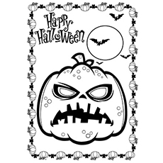 Coloring Pages Halloween Pumpkin And Bats