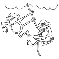 丛林猴子涂色页