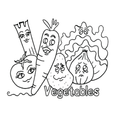 卡通蔬菜家族着色页