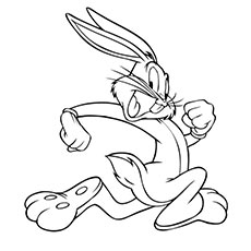 Dashing Bugs Bunny Coloring Page