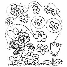 蜜蜂在花上，春天的彩页