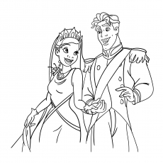 王子和公主的涂色页