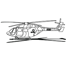 军用直升机涂色页
